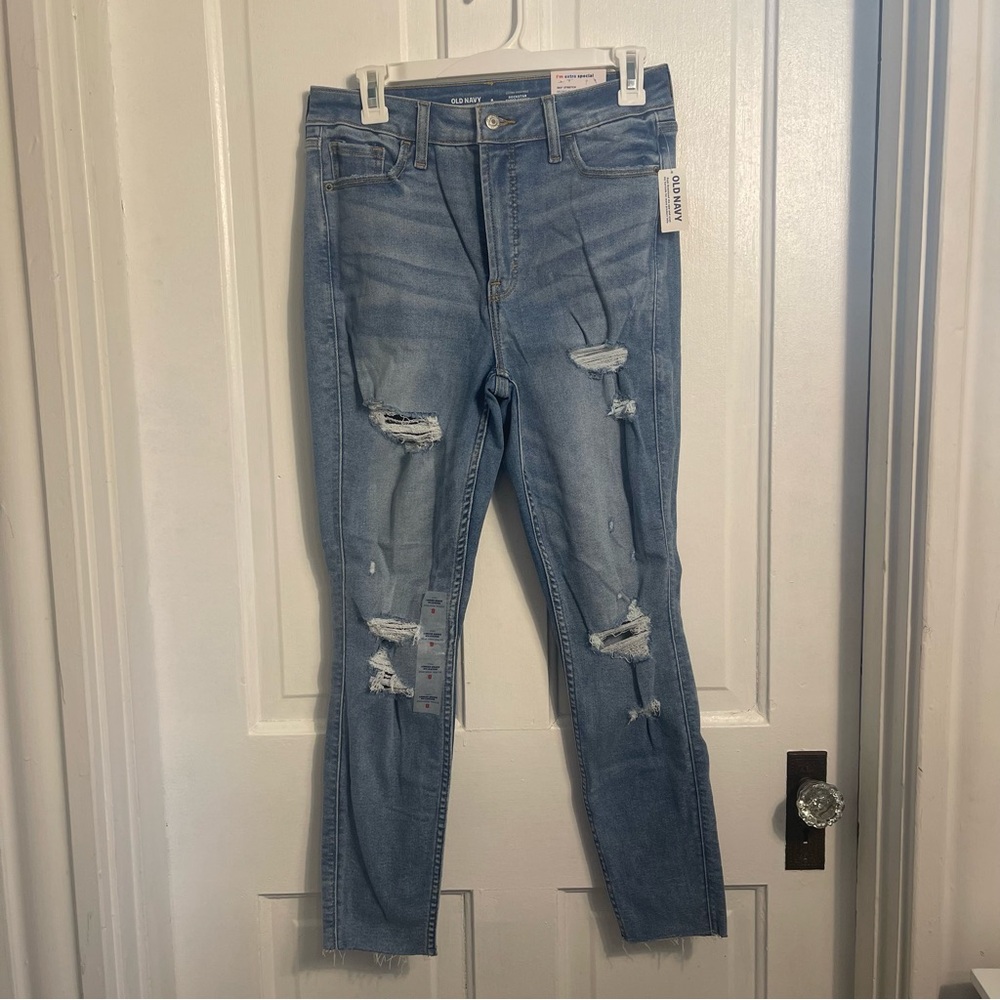 NWT Old Navy Extra High Rise Rockstar Super Skinny Jeans Size 8